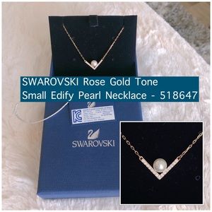 SWAROVSKI RoseGoldToneSmallEdifyPearl Necklace